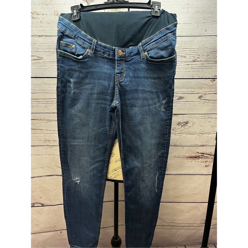&Denim size 6 boyfriend high rib maternity‎ jeans- 3119